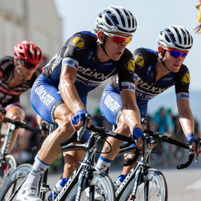 Athlete cycling as part of sports rehabilitation and physiotherapy.